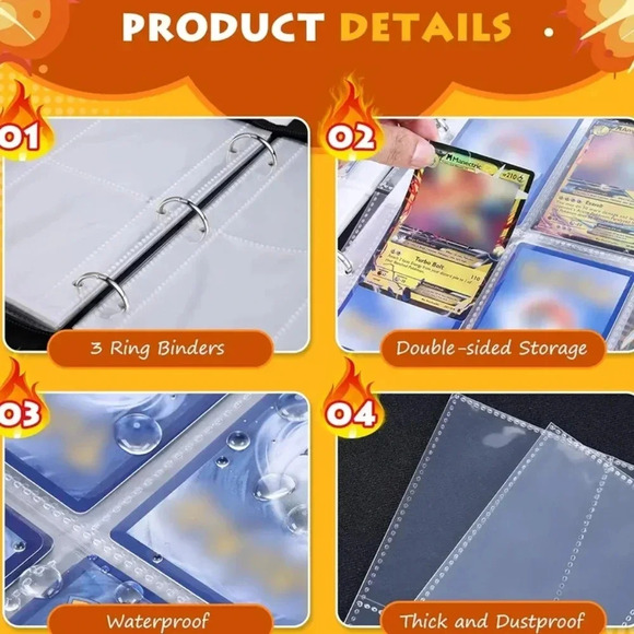 Trading Card Binder, 4 pocket pages, 440 Pockets Card Binder,55 sheets - Picture 7 of 7